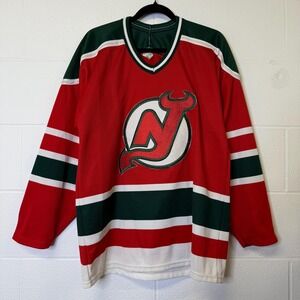 Vintage 90s New Jersey Devils Christmas CCM Maska NHL Hockey Jersey Men's M